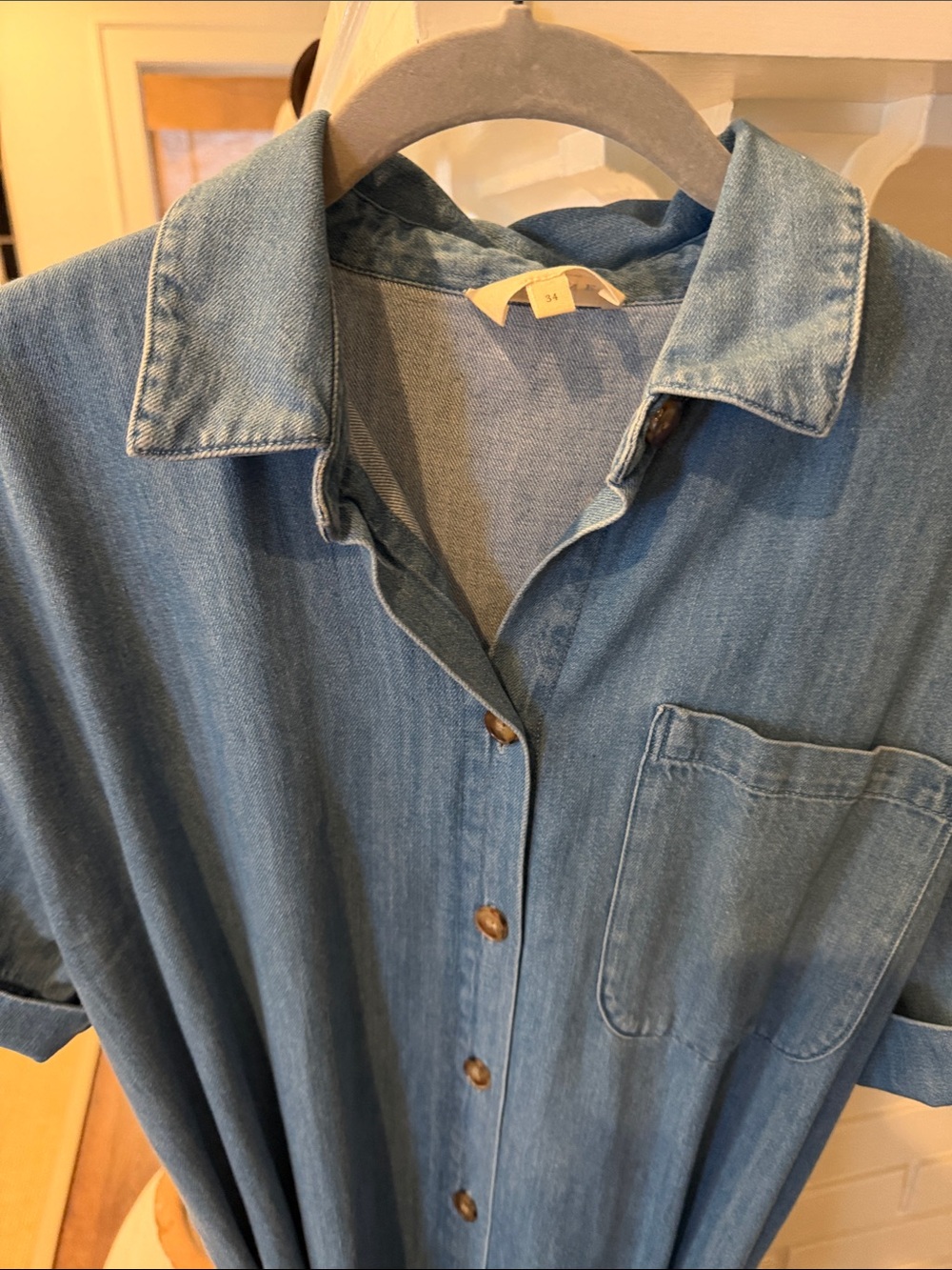 Sezane Denim Shirt Dress - Picture 2 of 6